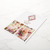 Invitation En Aluminium Birthday Initials 2 Photos Rose Gold Effect Floral (Rotation)