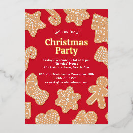 Invitation En Aluminium Biscuits de pain d'épice de Noël doux