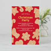 Invitation En Aluminium Biscuits de pain d'épice de Noël doux (Debout devant)