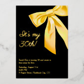 Invitation En Aluminium Black and Gold Foil "It’s My 30th!" Glam élégant (Recto)