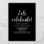 Invitation En Aluminium Black and Gold Script 4 photos Graduated (Verso)