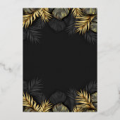Invitation En Aluminium Black and Gold Tropical Destination Wedding Invit (Verso)