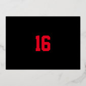 Invitation En Aluminium Black and Red Swag 16 Anniversaire (Verso)