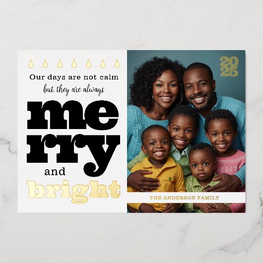 Invitation En Aluminium Black and White Foil Funny Joyeux et lumineux (Recto)