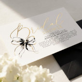 Invitation En Aluminium Black Bow She's Tying The Knot Bridal Shower