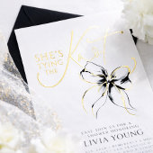 Invitation En Aluminium Black Bow She's Tying The Knot Bridal Shower