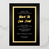 Invitation En Aluminium Black Cravate Gala Business Professional Dinner Go (Recto)