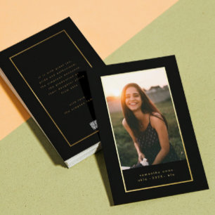 Invitation En Aluminium Black Elegant Foil Frontière Photo Université Grad