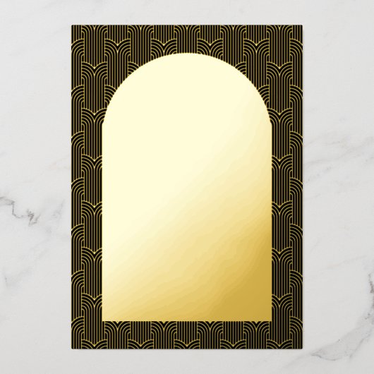 Invitation En Aluminium Black Enregistrer La Date Gold Foil Card (Recto)