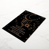 Invitation En Aluminium Black Foil Céleste Lune Anniversaire Foil Invitati (Rotation)