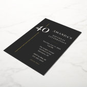 Invitation En Aluminium Black Gold 40th Milestone Birthday Celebration (Rotation)