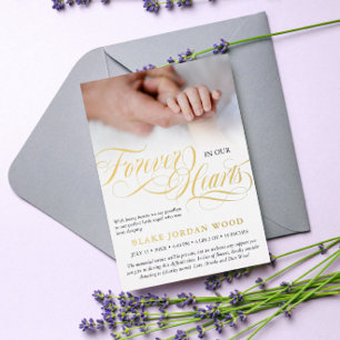 Invitation En Aluminium Black Gold Forever Dans Nos Coeurs Baby Memorial