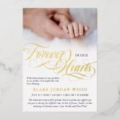 Invitation En Aluminium Black Gold Forever Dans Nos Coeurs Baby Memorial (Recto)