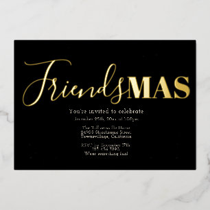 Invitation En Aluminium Black Gold Friendsmas Noël