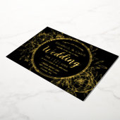 Invitation En Aluminium Black & Gold Peony Modern Toile Mariage (Rotation)