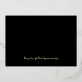 Invitation En Aluminium Black & Gold Peony Modern Toile Mariage (Verso)