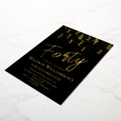 Invitation En Aluminium Black & Gold Quarty Minimal 40e fête d'anniversair (Rotation)