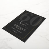 Invitation En Aluminium Black & Gold Sixty/60th Birthday Celebration (Rotation)