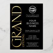Invitation En Aluminium Black Grand Ouverture Business Logo Moderne (Recto)