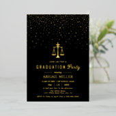 Invitation En Aluminium Black Law school Class Of 2026 graduation confetti (Debout devant)