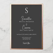 Invitation En Aluminium Black Modern Elegant Photo Minimale (Recto)