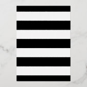 Invitation En Aluminium Black Modern Stripes Gold Foil Typographie Mariage (Verso)