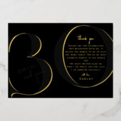 Invitation En Aluminium Black | Moderne Merci de fête du 30e anniversaire (Recto)