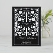 Invitation En Aluminium Black Royal Medieval Silver Sword Wedding (Debout devant)