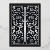 Invitation En Aluminium Black Royal Medieval Silver Sword Wedding (Verso)