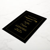 Invitation En Aluminium Black Simple Frame d'engagement encadrée (Rotation)