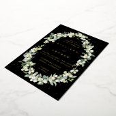 Invitation En Aluminium Black Snowberry+Eucalyptus Mariage d'hiver (Rotation)