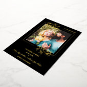 Invitation En Aluminium Black Trendy Modern Branches Gold Effect Photo (Rotation)
