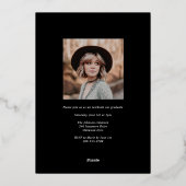 Invitation En Aluminium Black Trendy Serif Diplôme photo multiple (Verso)