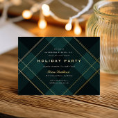 Invitation En Aluminium Black Watch Plaid Corporate Holiday Party