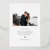 Invitation En Aluminium Black Whimsical Script Photo Engagement (Verso)