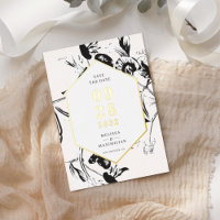 Black & White floral george or cadre enregistrer d