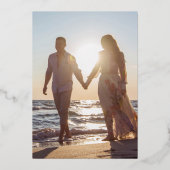 Invitation En Aluminium Black White Photo Wedding Save the Date Rose (Verso)