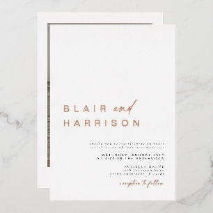 Invitation En Aluminium BLAIR Modern Minimal Foil Simple Mariage photo