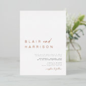 Invitation En Aluminium BLAIR Modern Minimal Foil Simple Mariage photo (Debout devant)
