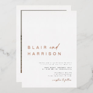 Invitation En Aluminium BLAIR Moderne Minimaliste Simple Mariage Photo