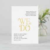 Invitation En Aluminium Blaire Black White Mariage moderne (Debout devant)