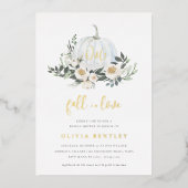 Invitation En Aluminium Blanc Automne Citrouille Fête des mariées de verdu (Recto)