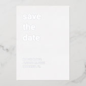 Invitation En Aluminium Blanc Dusty Blue Enregistrer la date Argent (Recto)