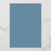 Invitation En Aluminium Blanc Dusty Blue Enregistrer la date Argent (Verso)