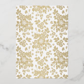 Invitation En Aluminium Blanc et Or Élégants (Verso)