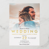 Invitation En Aluminium Blanc moderne ombre simple 2 photos mariage (Recto)