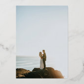 Invitation En Aluminium Blanc moderne ombre simple 2 photos mariage (Verso)