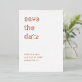 Invitation En Aluminium Blanc rose vif Enregistrer la date Rose or (Debout devant)
