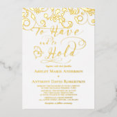 Invitation En Aluminium Blanc Véritable Huile D'Or Pour Avoir À Tenir Mari (Recto)