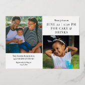 Invitation En Aluminium Blancs Gold Calligraphy Photo Graduation (Verso)